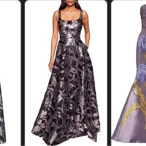 Marchesa Notte Elegant dark purple satin w silver
Lotus sequin-embellished gown